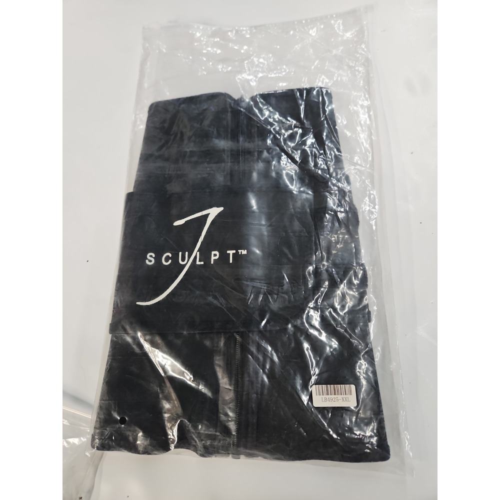 New J Sculpt Waist Trainer Shapewear Black XXL 2XL Size Zipper Adjustable Belt